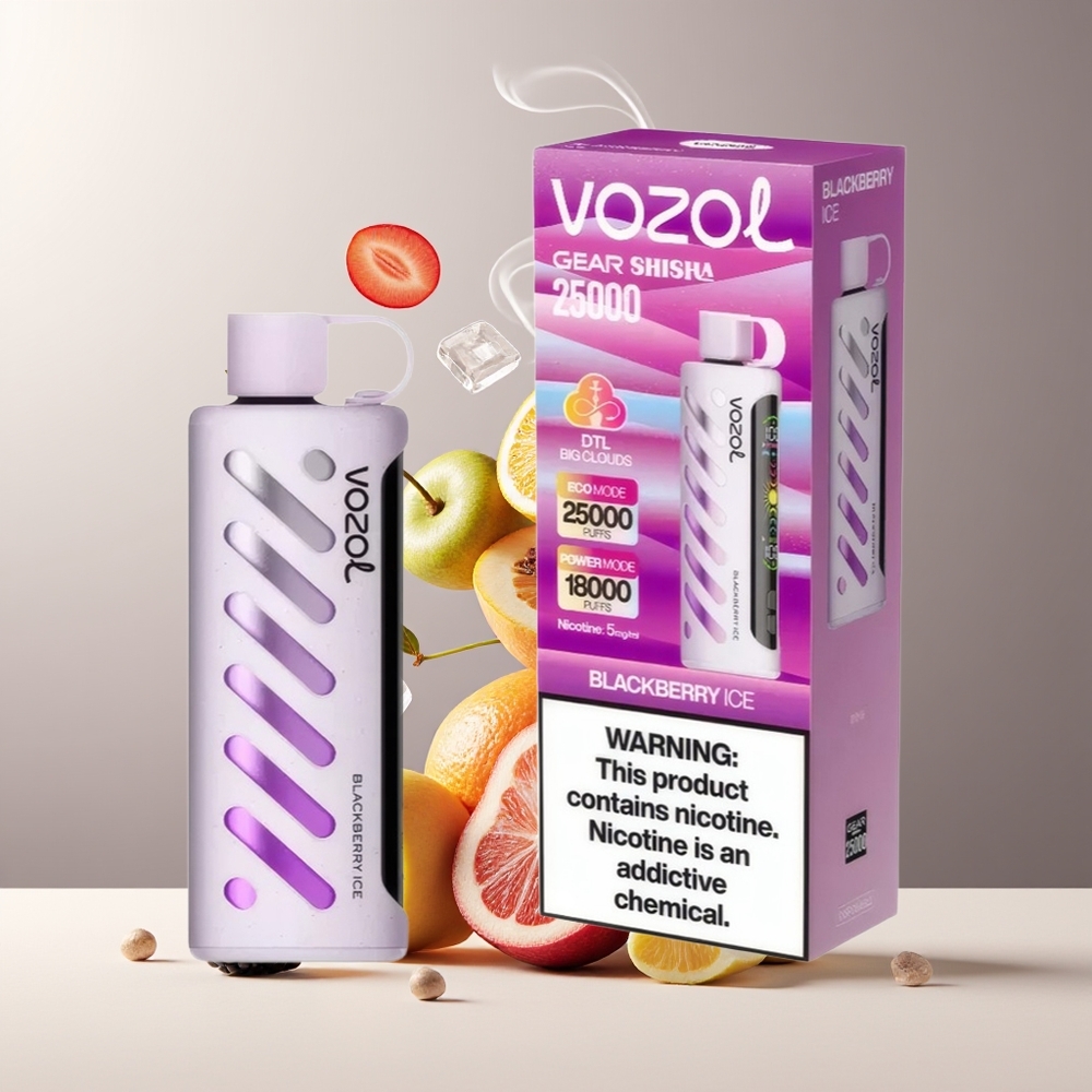 VOZOL Gear Shisha 25000 Puffs grossister Sverige med 30 Läckra smaker Dual Mesh Dual Modes  1000mAh batteri Brombæris