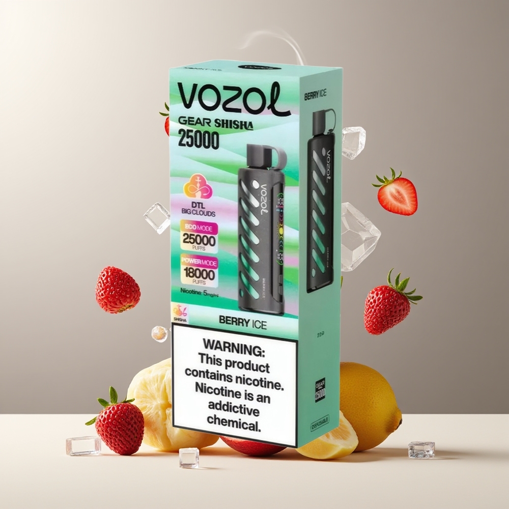 VOZOL Gear Shisha 25000 Puffs grossister Sverige med 30 Läckra smaker Dual Mesh Dual Modes  1000mAh batteri Bæris