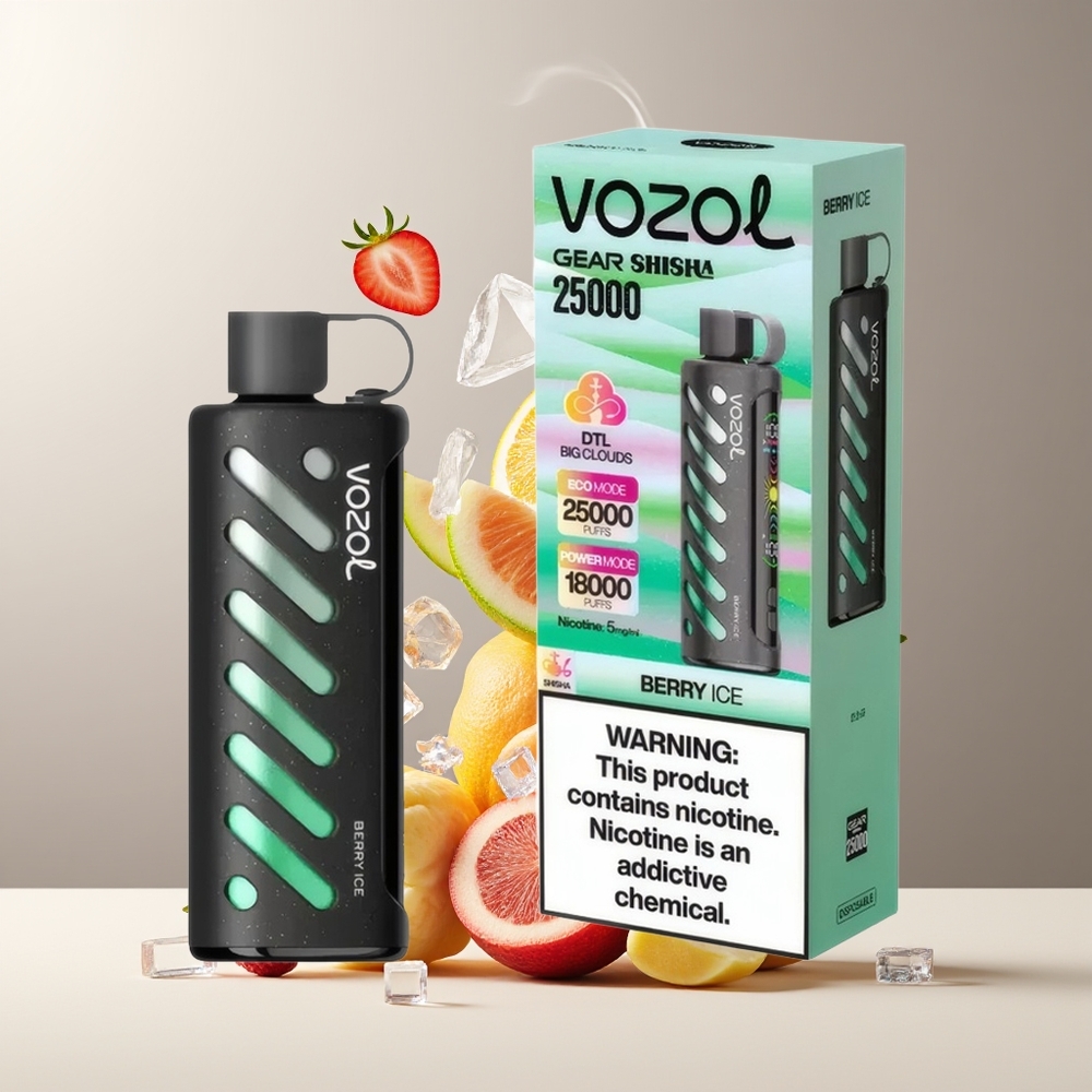 VOZOL Gear Shisha 25000 Puffs grossister Sverige med 30 Läckra smaker Dual Mesh Dual Modes  1000mAh batteri Bæris