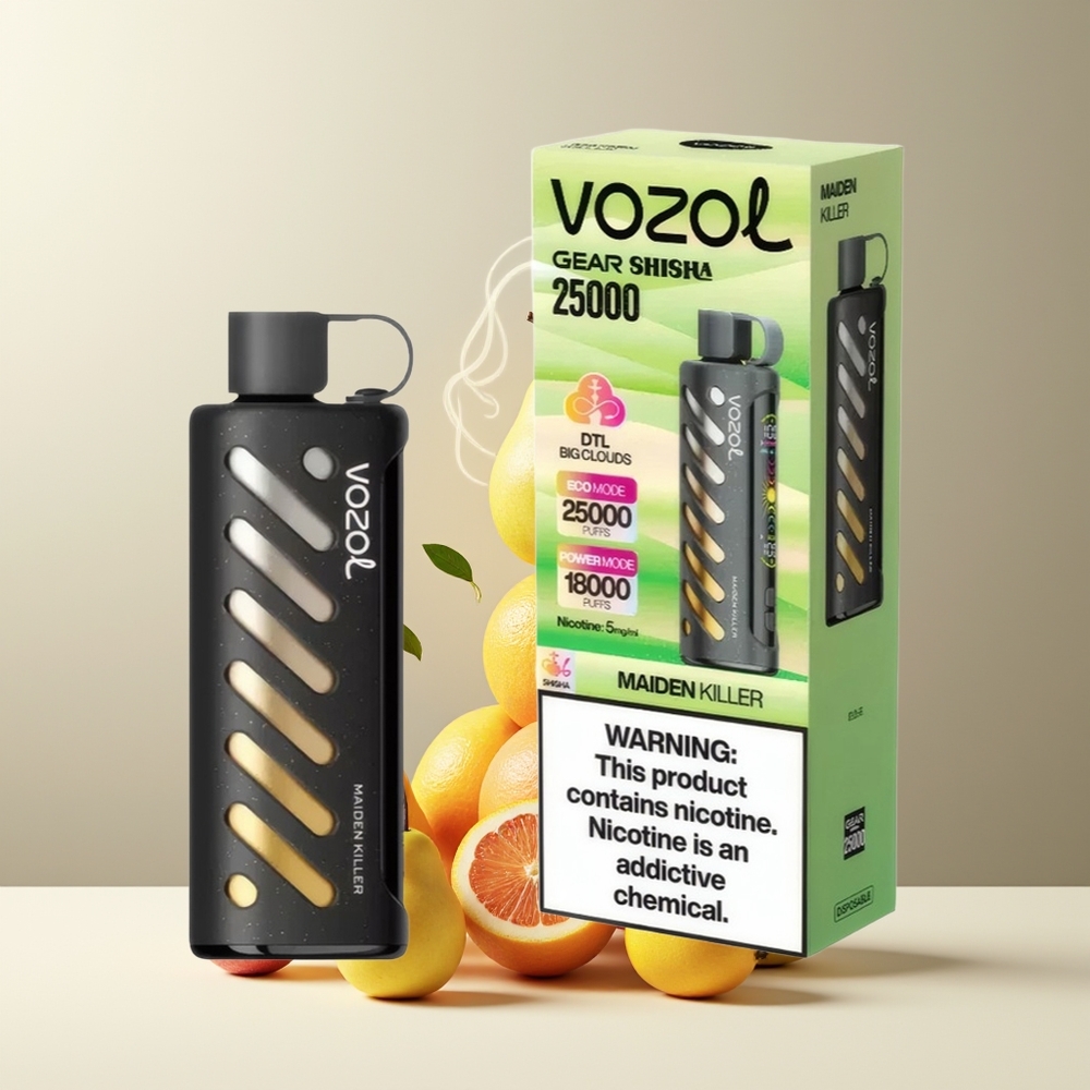VOZOL Gear Shisha 25000 Puffs grossister Sverige med 30 Läckra smaker Dual Mesh Dual Modes  1000mAh batteri Maiden Killer