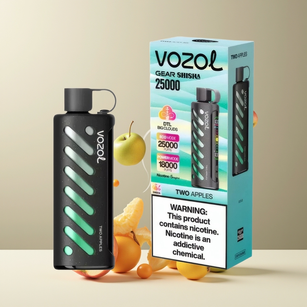 VOZOL Gear Shisha 25000 Puffs grossister Sverige med 30 Läckra smaker Dual Mesh Dual Modes  1000mAh batteri To Æbler
