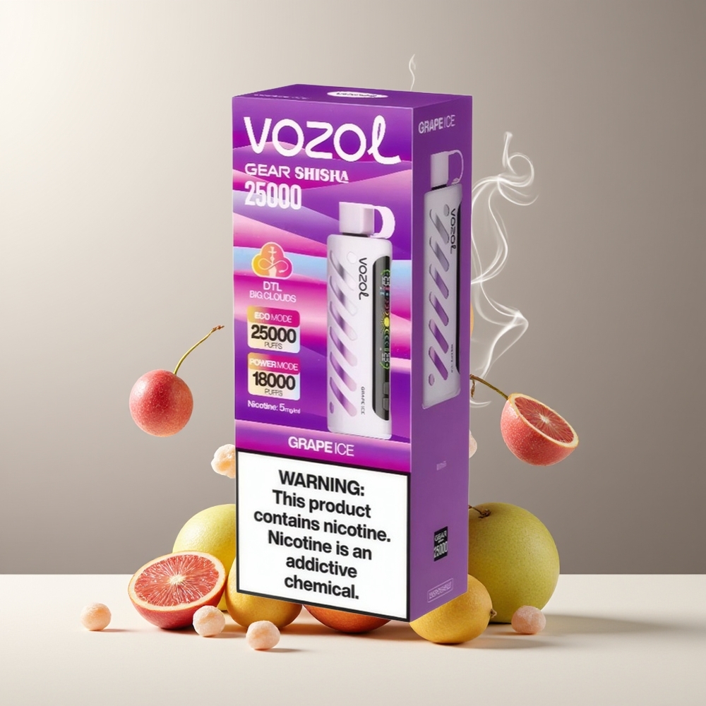 VOZOL Gear Shisha 25000 Puffs grossister Sverige med 30 Läckra smaker SiLC Tech och Dual Mesh Dual Modes