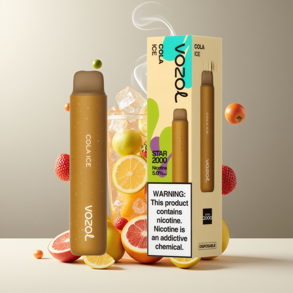 VOZOL STAR 2000 Engangs Vape Grossister Sverige - 65 PCR Material VAMT Mesh Coil 2000 Puffar Mjuk Munstycke