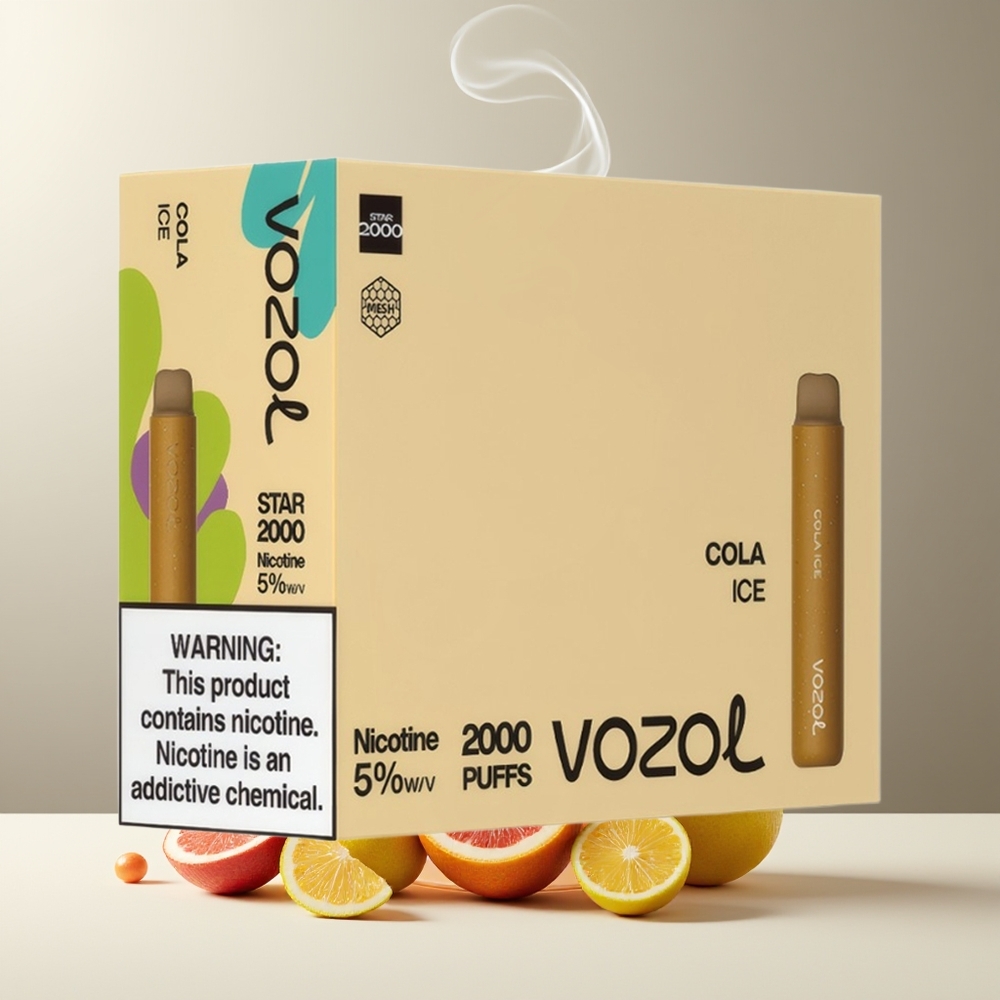 VOZOL STAR 2000 Engangs Vape Grossister Sverige - 65 PCR Material VAMT Mesh Coil 2000 Puffar Mjuk Munstycke