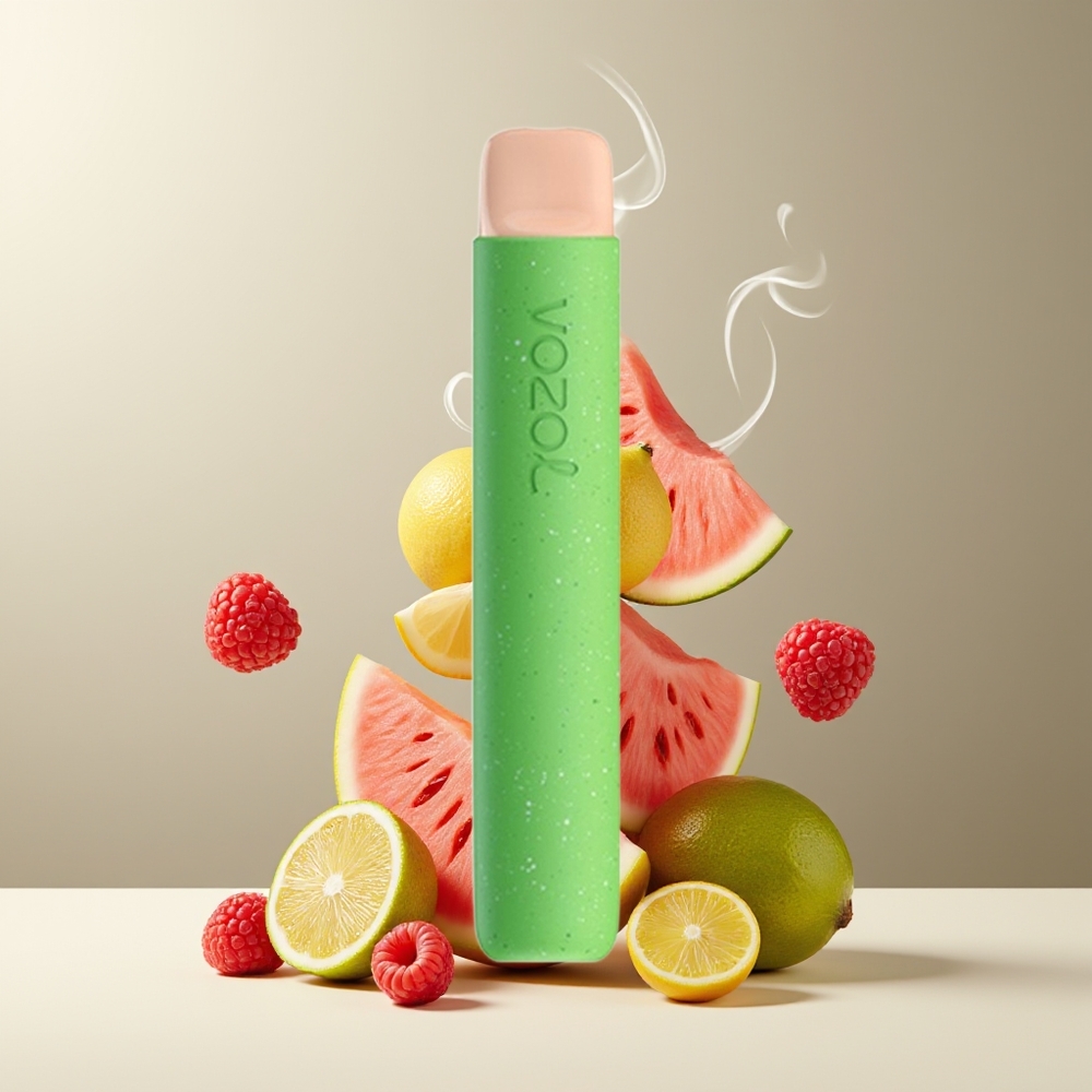 VOZOL STAR 600 Grossister Sverige Engangs Vape med VAMT Mesh Coil 600 puffar 20mg/ml Nikotin 500mAh Citron-hindbær-vandmelon