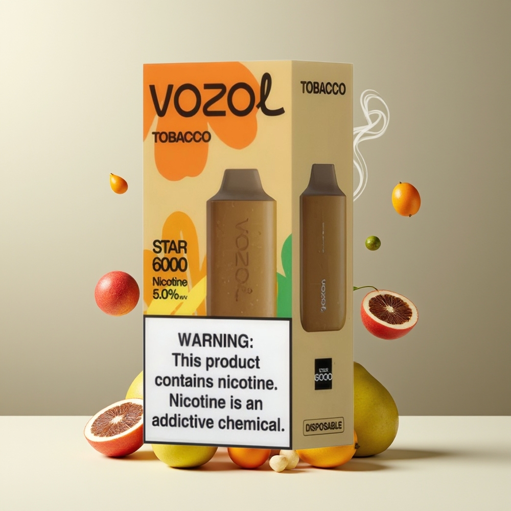 VOZOL STAR 6000 Engangs Vape Grossister Sverige – 65 PCR Typ-C-laddning 14ML  500mAh 50mg/ml Nikotin Upp till 6000 puffar
