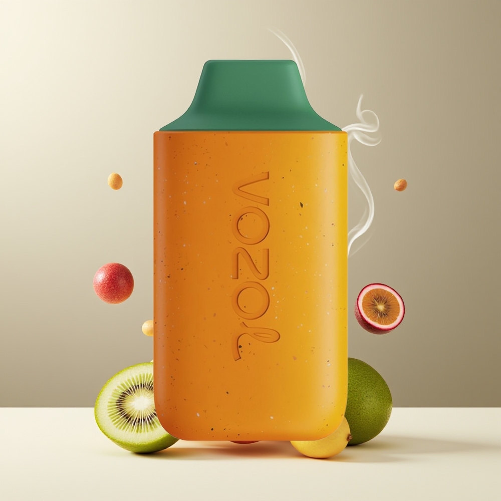 VOZOL STAR 6000 Engangs Vape Grossister Sverige – 65 PCR Type-C 14ML 6000 Puffar 50mg/ml Nikotin Kiwi Guava Passionsfrugt