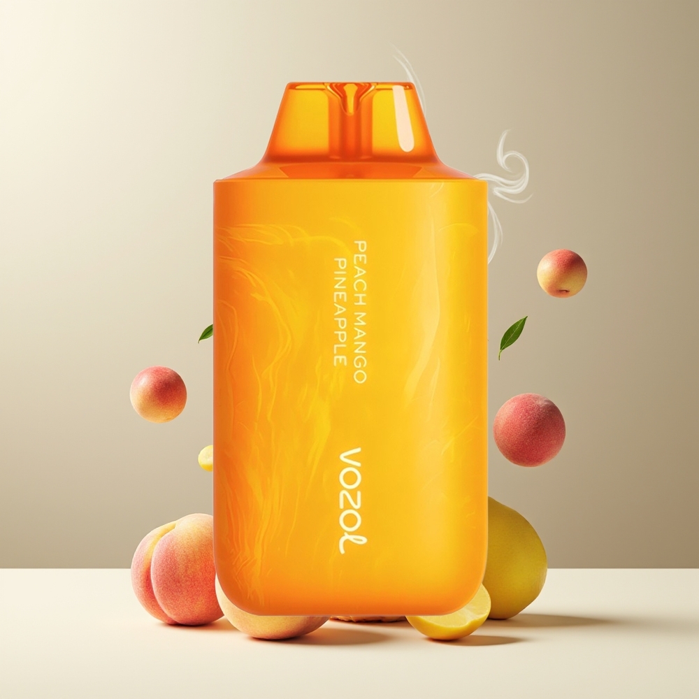 VOZOL STAR 6000/8000 V2 Grossister Sverige Engangs Vape med 65 PCR Material 14/16ML  500mAh Upp till 6000/8000 Puffs Fersken-mango-ananas