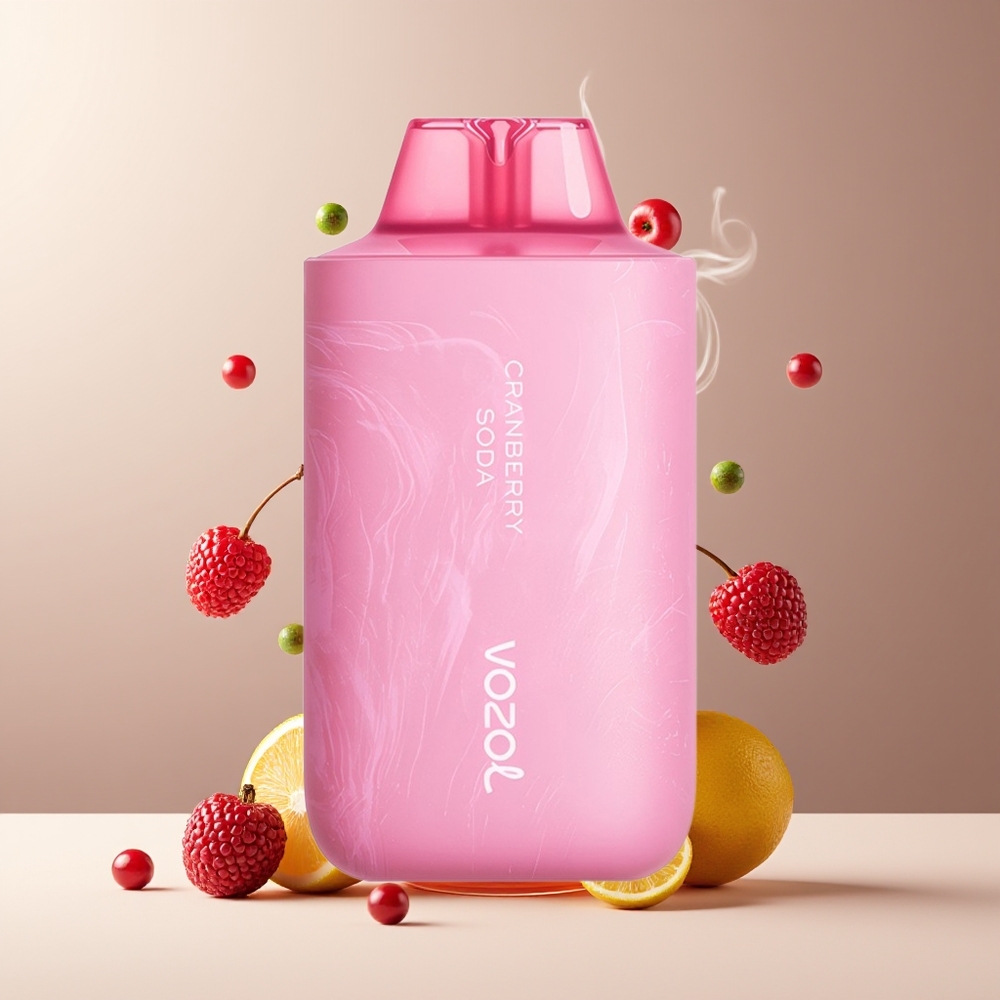VOZOL STAR 6000/8000 V2 Grossister Sverige Engangs Vape med 65 PCR Material 14/16ML  500mAh Upp till 6000/8000 Puffs Tranebærsodavand