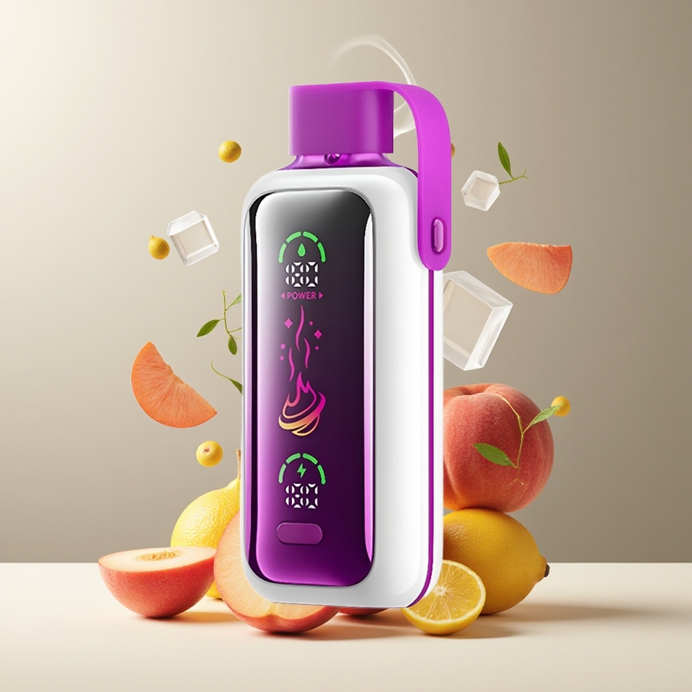 VOZOL Star 20000 Puffs Grossister Sverige med 22 HD spegelskärm Dual Mesh och 650mAh batteri Juice Ferskenis