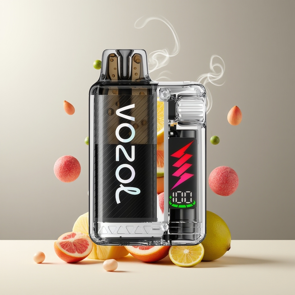 VOZOL VISTA PLUG 6000/10000 Engangs Vape grossister Sverige – 26 Läckra Smaker 4-Nivå Wattreglering Synlig E-Vätskebeholder 650mAh Batteri 6000-10000 Puff