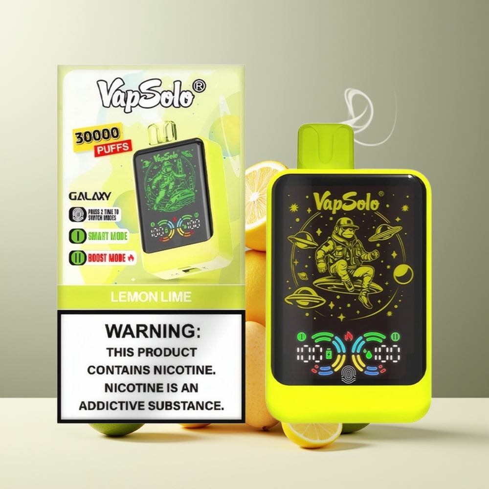 VapSolo GALAXY 30000 Puffs Engangs Vape 40ml 850mAh Type-C grossister Sverige Citron Lime