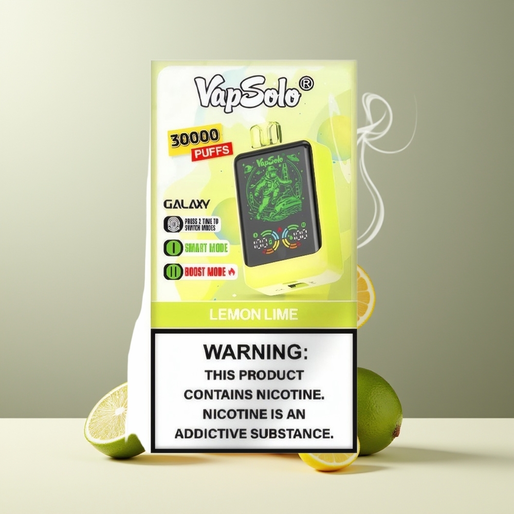 VapSolo GALAXY 30000 Puffs Engangs Vape 40ml 850mAh Type-C grossister Sverige Citron Lime