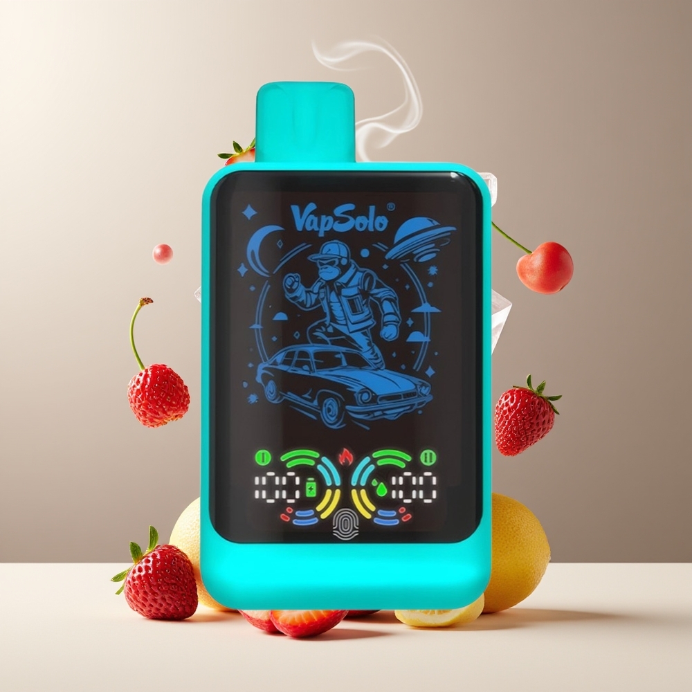 VapSolo GALAXY 30000 Puffs Engangs Vape 40ml 850mAh Type-C grossister Sverige Jordbær Hindbær Kirsebær Is