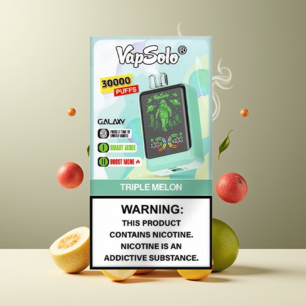VapSolo GALAXY 30000 Puffs Engangs Vape 40ml 850mAh Type-C grossister Sverige Triple Melon