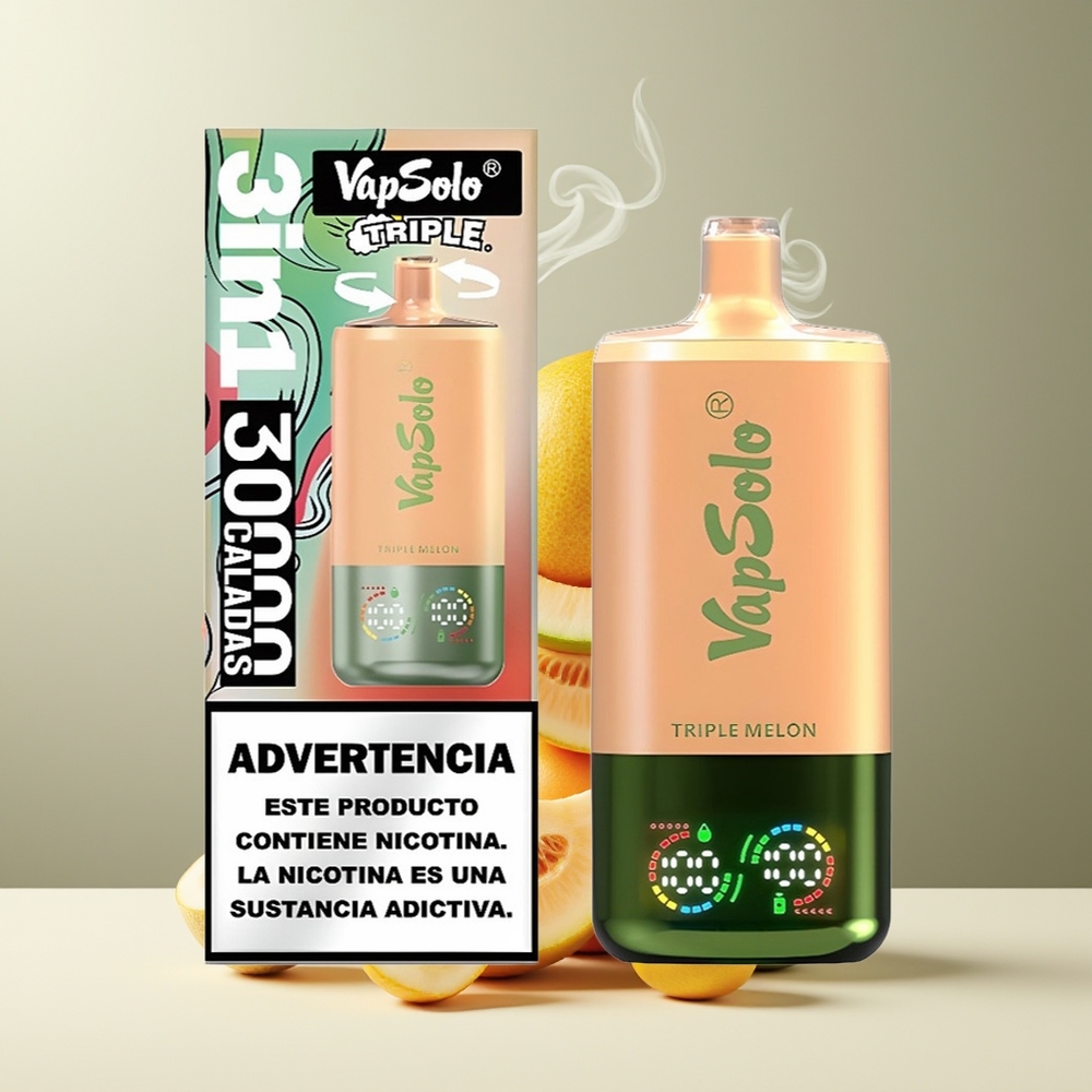 VapSolo Tripe 30000 Puffs Grossister Sverige – 40ml E-Liquid 20 mg/ml  50 mg/ml Nikotin Type-C Laddning