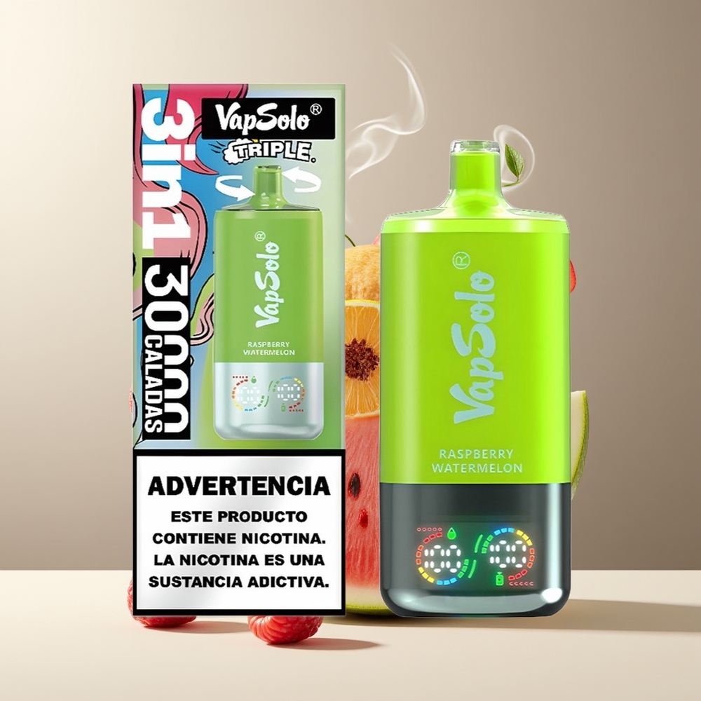 VapSolo Tripe 30000 Puffs Grossister Sverige – 40ml E-Liquid 3 Oljetankar Type-C-laddning 20 mg/ml  50 mg/ml Nikotin