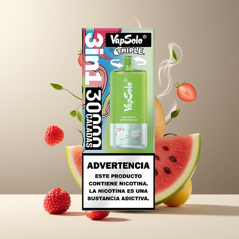 VapSolo Tripe 30000 Puffs Grossister Sverige – 40ml E-Liquid 3 Oljetankar Type-C-laddning 20 mg/ml  50 mg/ml Nikotin