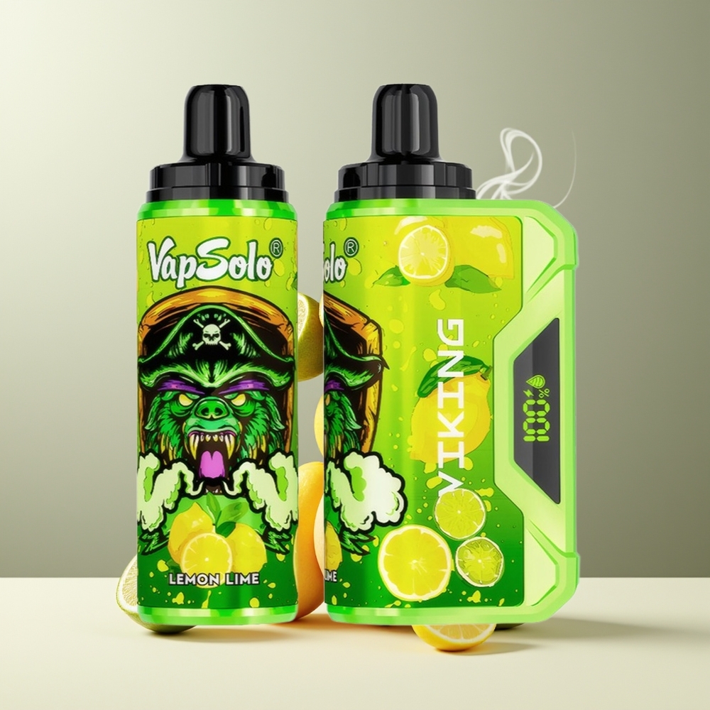 VapSolo VIKING 12000 Puffs Engangs Vape 22ml 20/50 mg/ml Type-C grossister Sverige Citron Lime