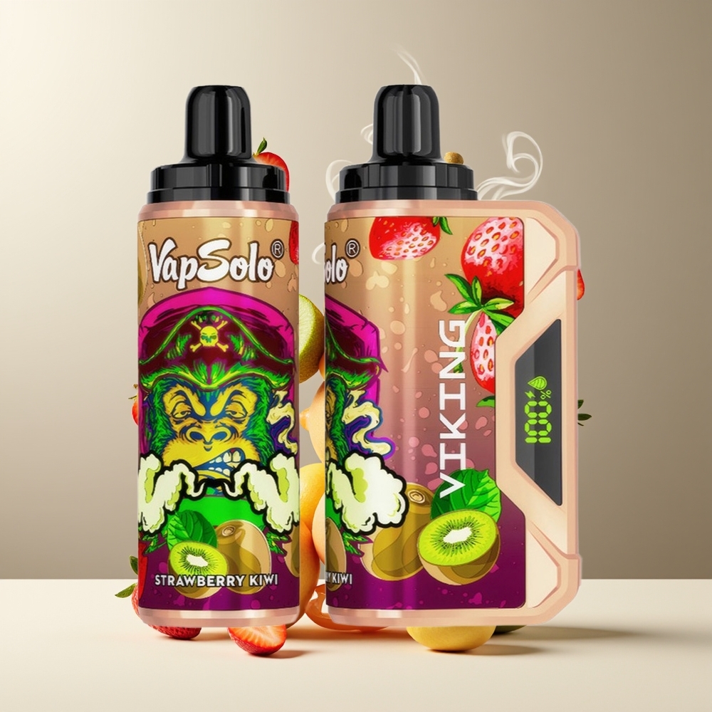 VapSolo VIKING 12000 Puffs Engangs Vape 22ml 20/50 mg/ml Type-C grossister Sverige Jordbær Kiwi