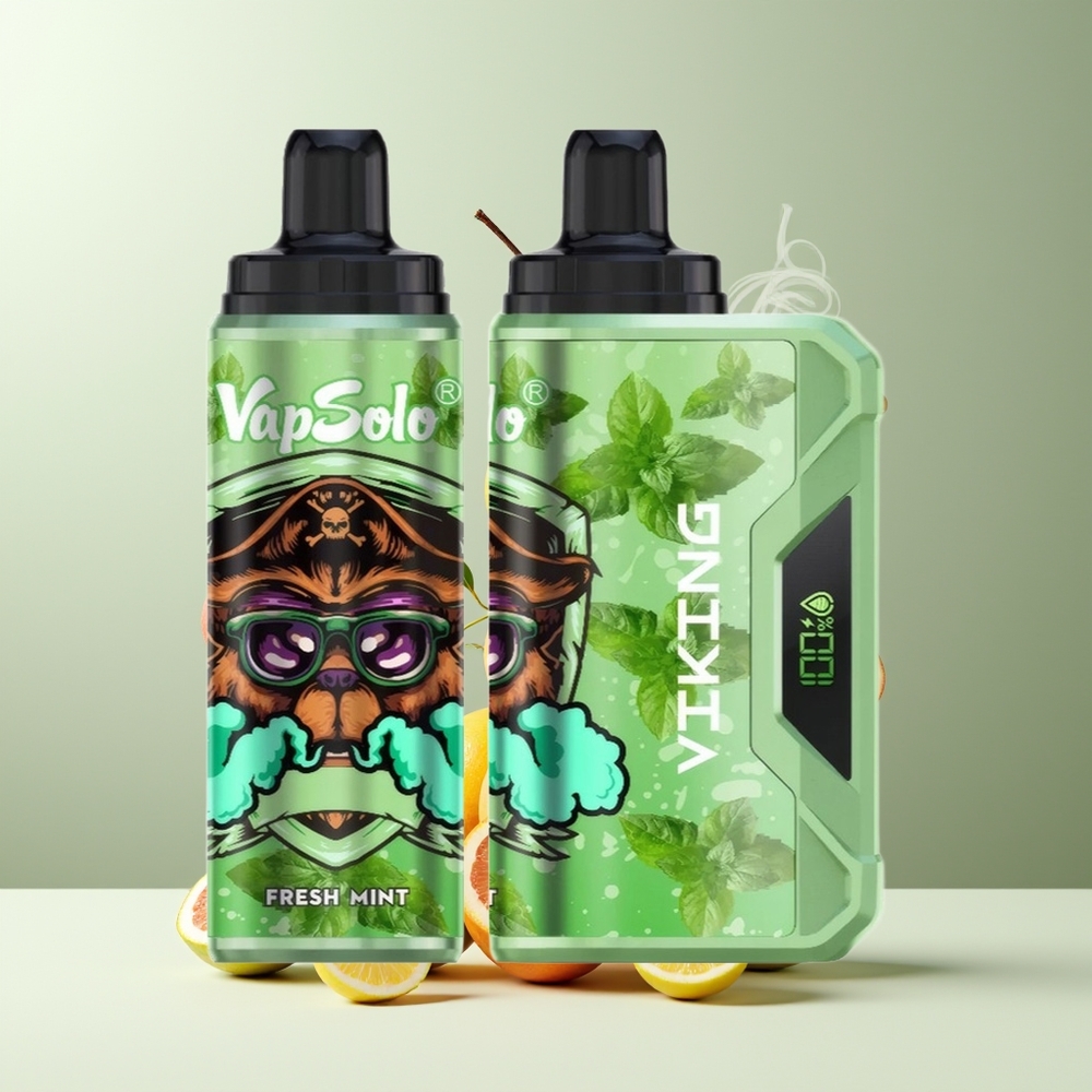 VapSolo VIKING 12000 Puffs Engangs Vape Grossister Sverige – 22ml E-Liquid 20/50 mg/ml Nikotin Type-C Laddning LED Display