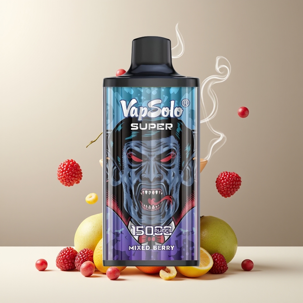 Vapsolo Super 15000 puffs - 40ml E-Liquid 850mAh Battery Type-C Laddning grossister Sverige