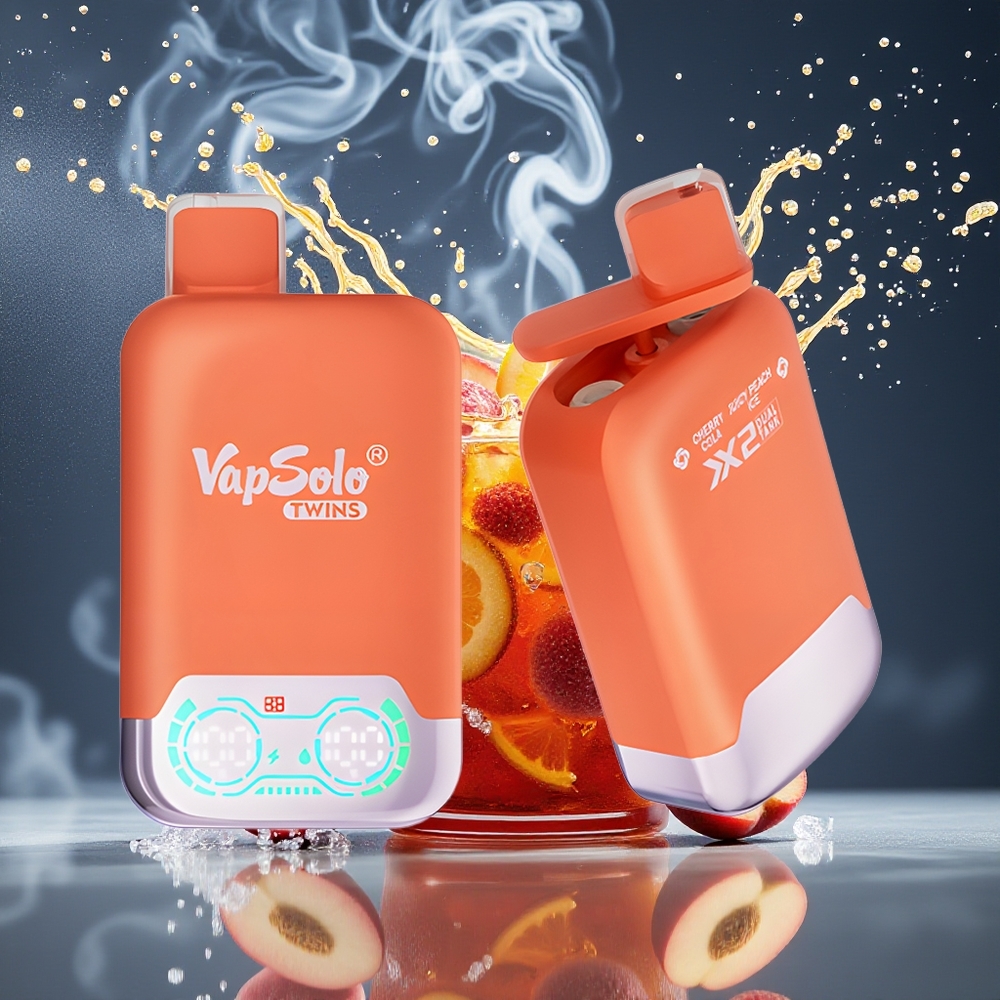 Vapsolo Twins 20000 Puffs Grossister Sverige – 40 ml E-Liquid 2 Oljetankar Type-C Laddning 20mg/ml  50mg/ml Nikotin