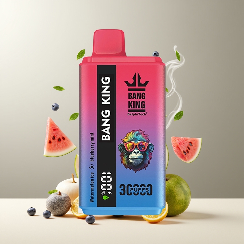 Bang King 30000 Puffs 36ml 550mAh Type-C Grossister Sverige Vandmelonis Blåbær Mynte