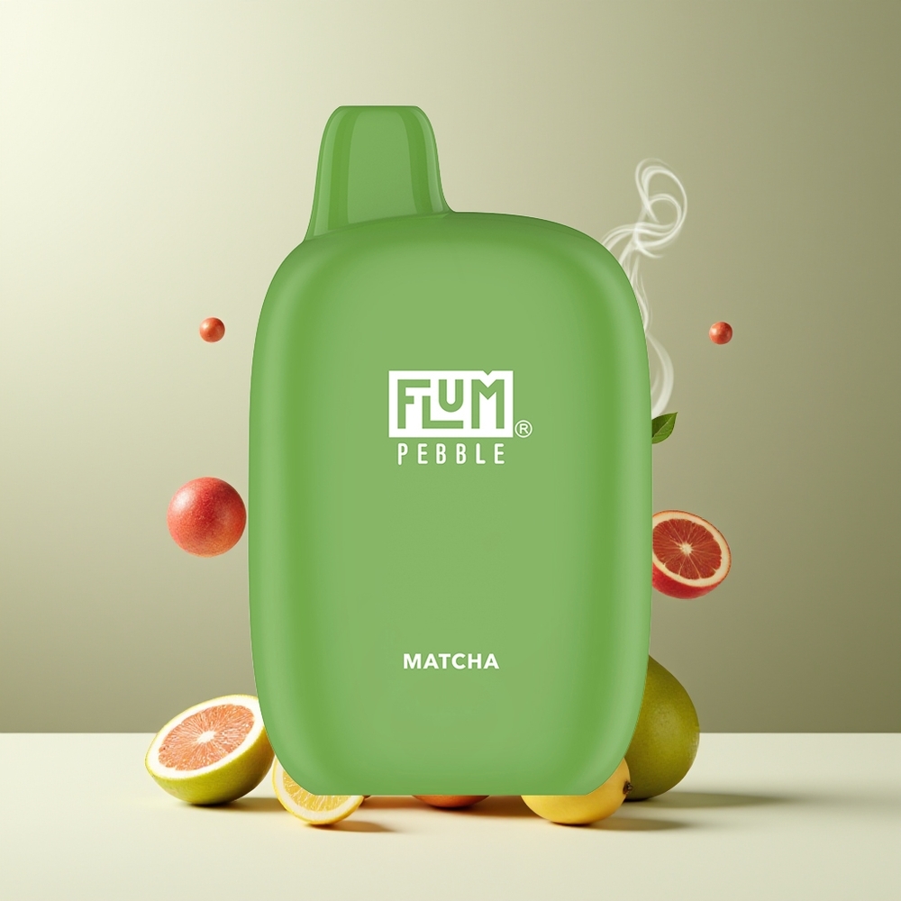 Flum Pebble 6000 Grossister Sverige – 10ml E-vätska, 5% Nikotin, 500mAh Batteri, Mesh Coil, Type-C Laddning Matcha