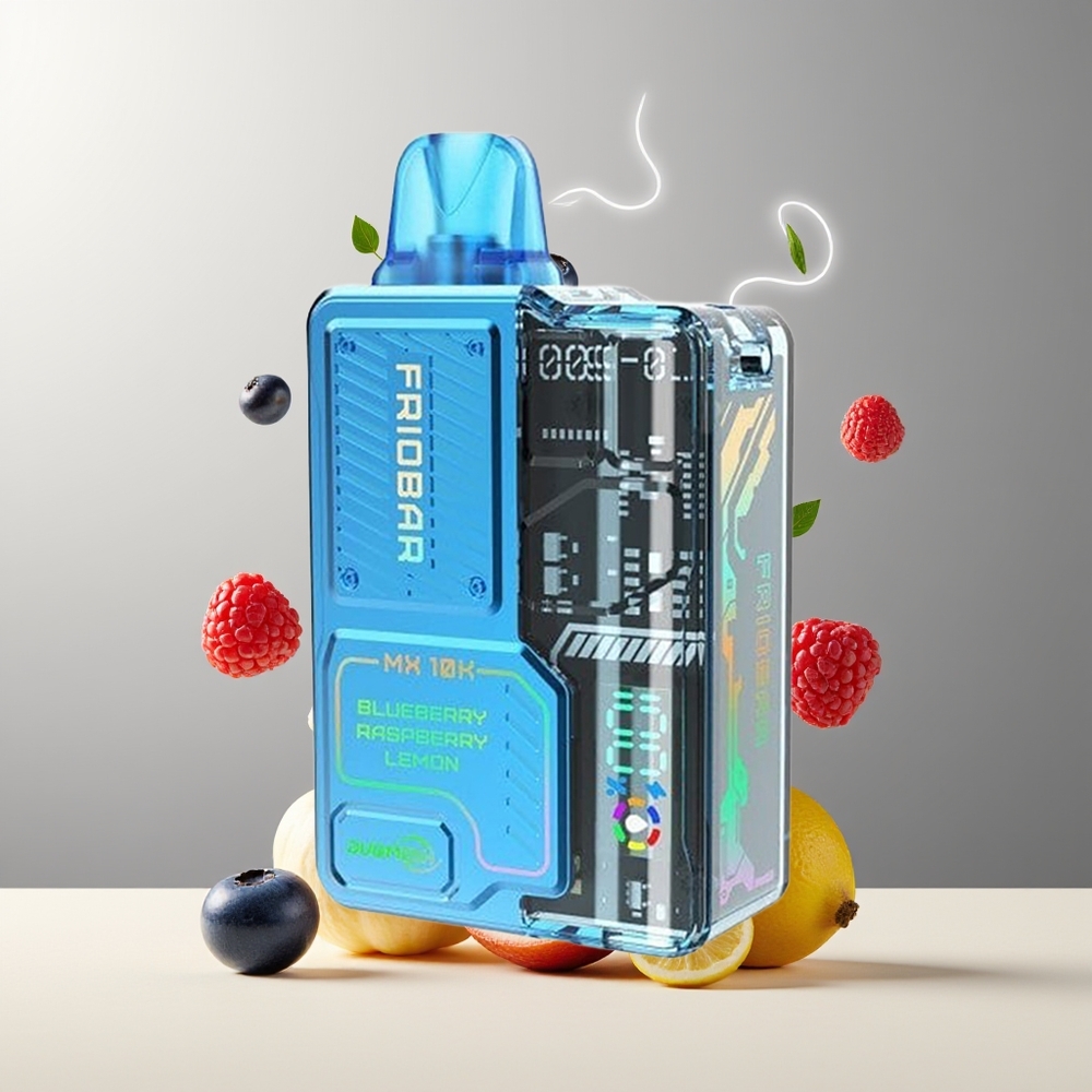 FRIOBAR MX 10K Engangs Vape 10mL 10000 puff 50mg/mL grossister Sverige Blåbær Hindbær Citron