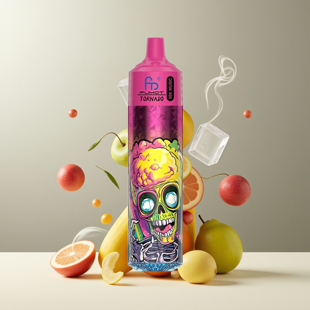Fumot RandM Tornado 30000 grossister Sverige – 30 000 puff, 30mL, 1.0 Ohm mesh coil, 600mAh Banan Is
