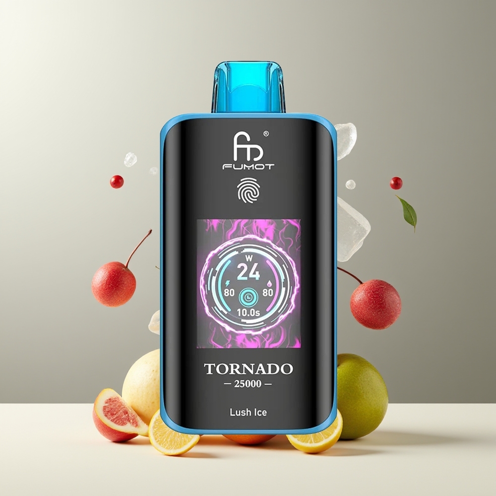 Fumot Tornado 25000 Puffs grossister Sverige med HD-skärm, 700mAh batteri & 20ml e-vätska Lush Is