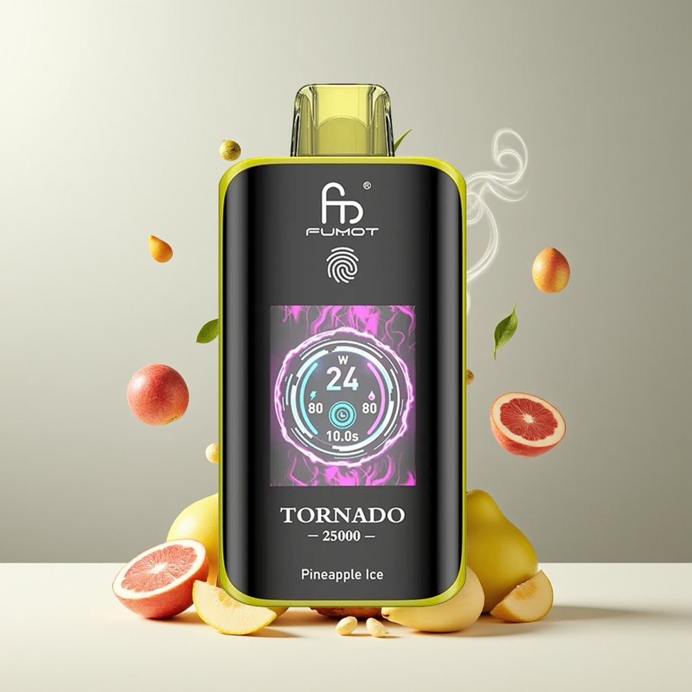 Fumot Tornado 25000 Puffs grossister Sverige med HD-skärm, 700mAh batteri och 20ml e-vätska Ananasis