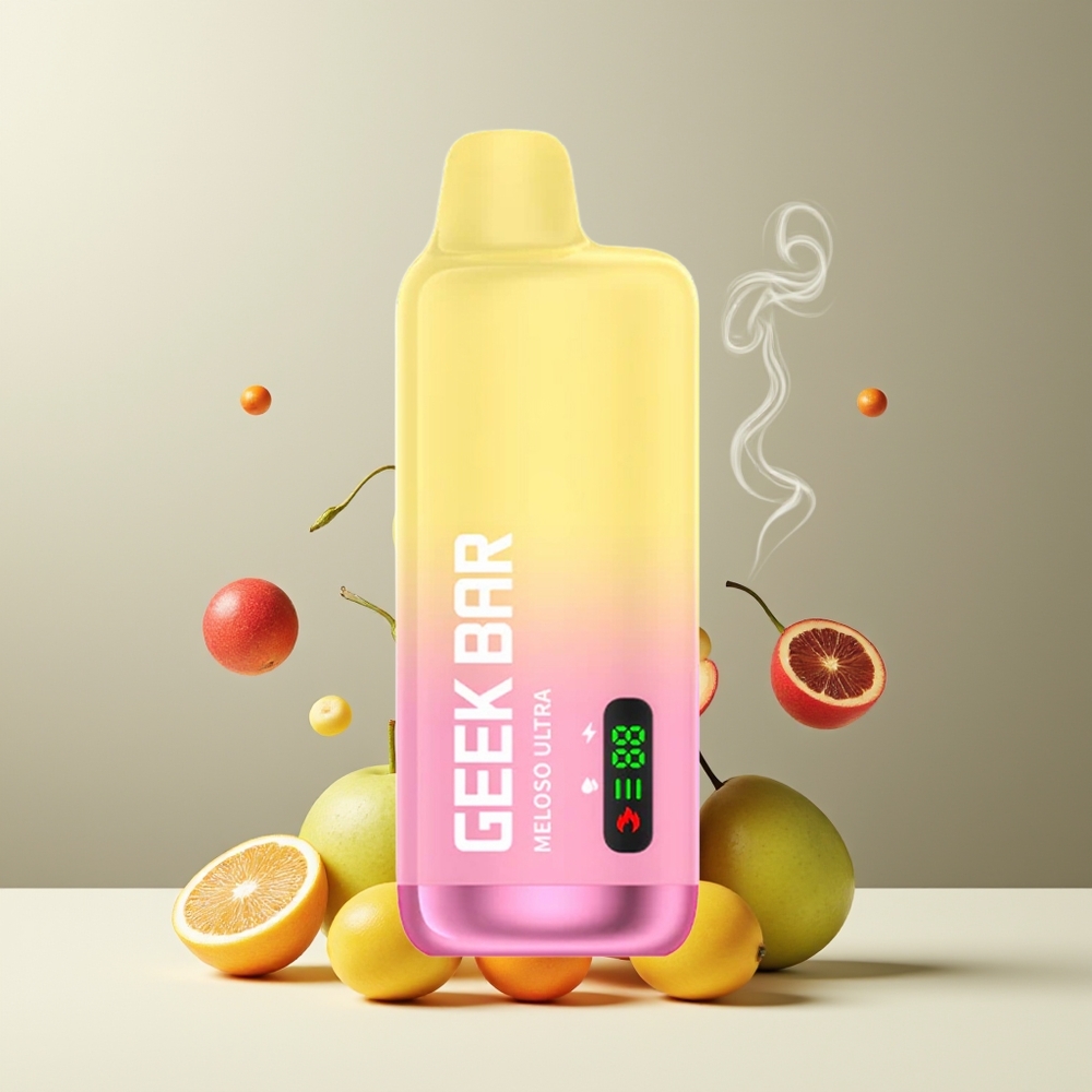 GEEK BAR Meloso Ultra 10000+ Puffs Engangs Vape med 5% nikotin, 630 mAh batteri, USB-C-laddning & Smart LED-skärm grossister Sverige Mexico mangois