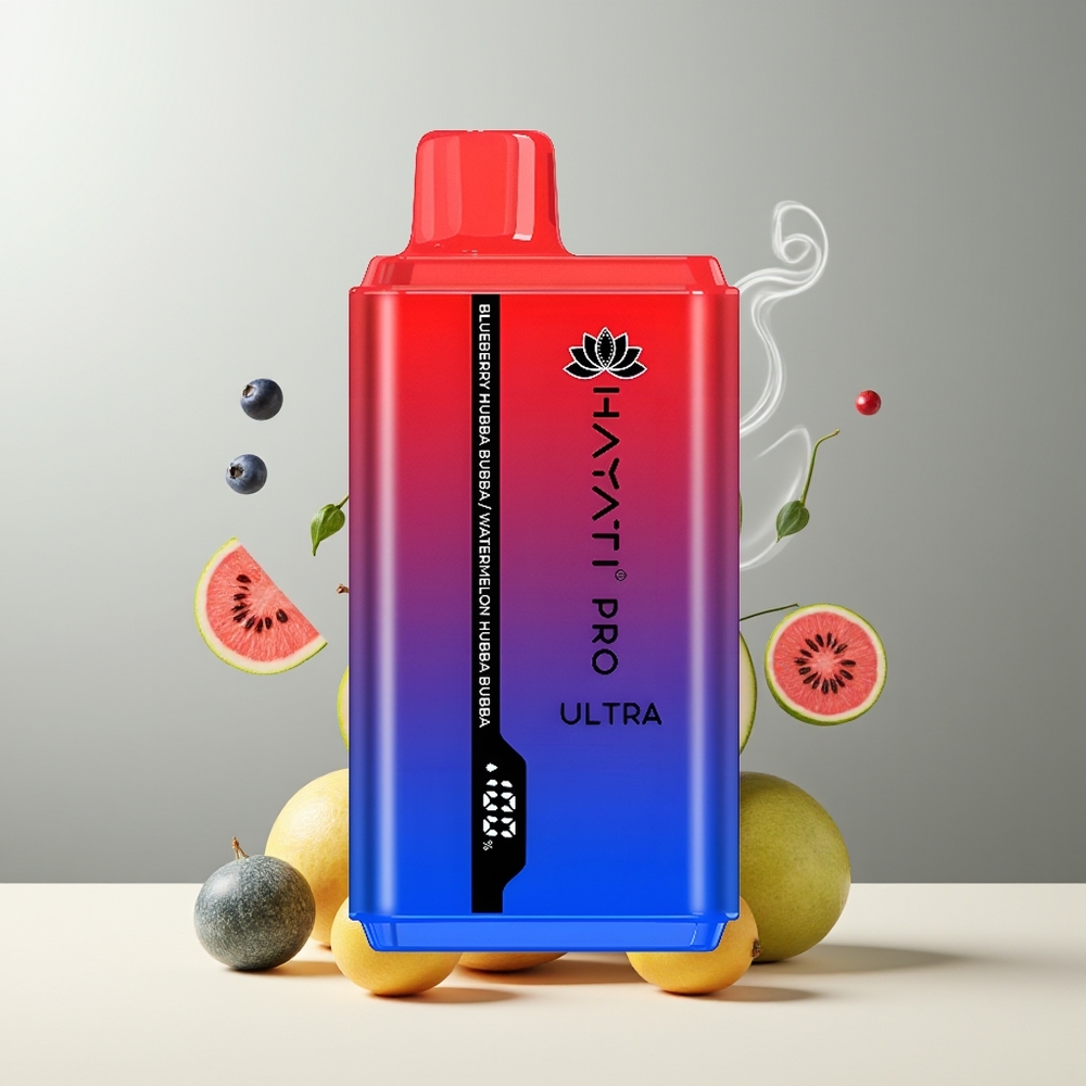 Hayati Pro Ultra 15000+ Puffs 850mAh 24ml 2% Nicotin 49 Smaker grossister Sverige Blåbær Hubba Bubba Vandmelon Hubba Bubba