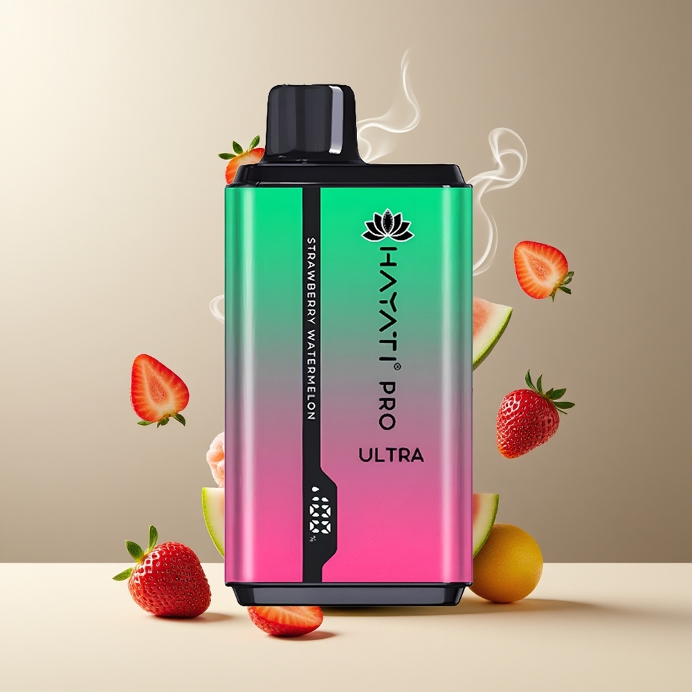 Hayati Pro Ultra 15000+ Puffs 850mAh 24ml 2% Nicotin 49 Smaker grossister Sverige Jordbær Vandmelon