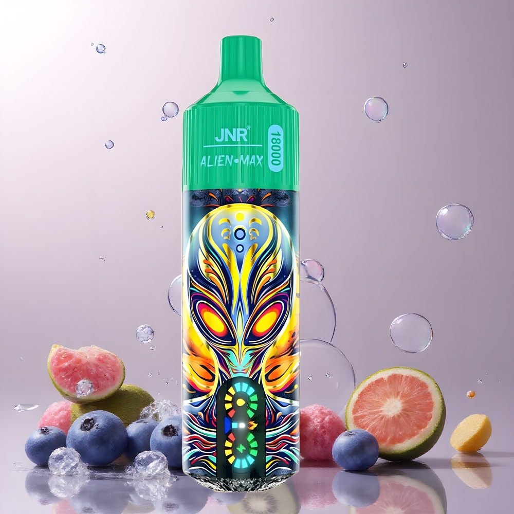 JNR Alien Max 18000 Puffs grossister Sverige – Smart LED Display, Dual Mesh Coil, 850mAh, 20 Smaker, Type-C Laddning