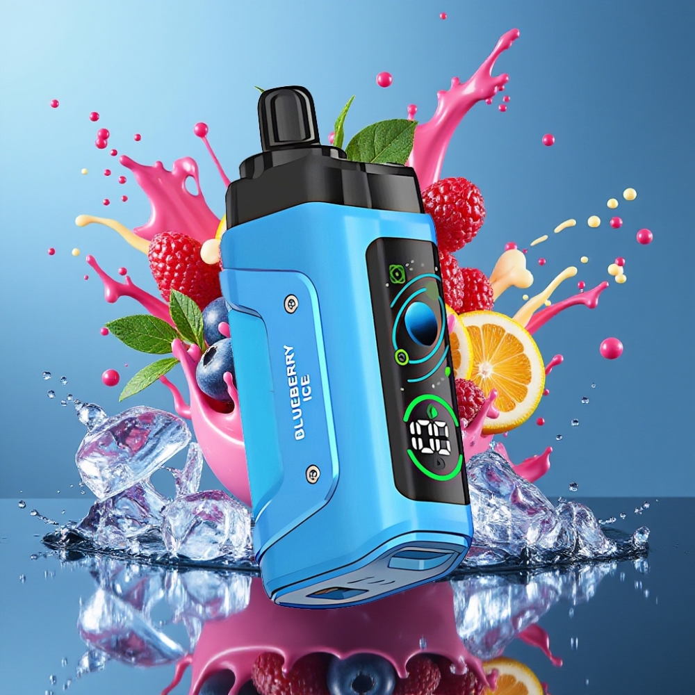 Razz Bar 45000 Puffs Engångsvape Grossister Sverige – 1.0 Ohm Mesh Coil, Justerbar Luftflöde, 650 mAh Batteri Blåbärs-glass
