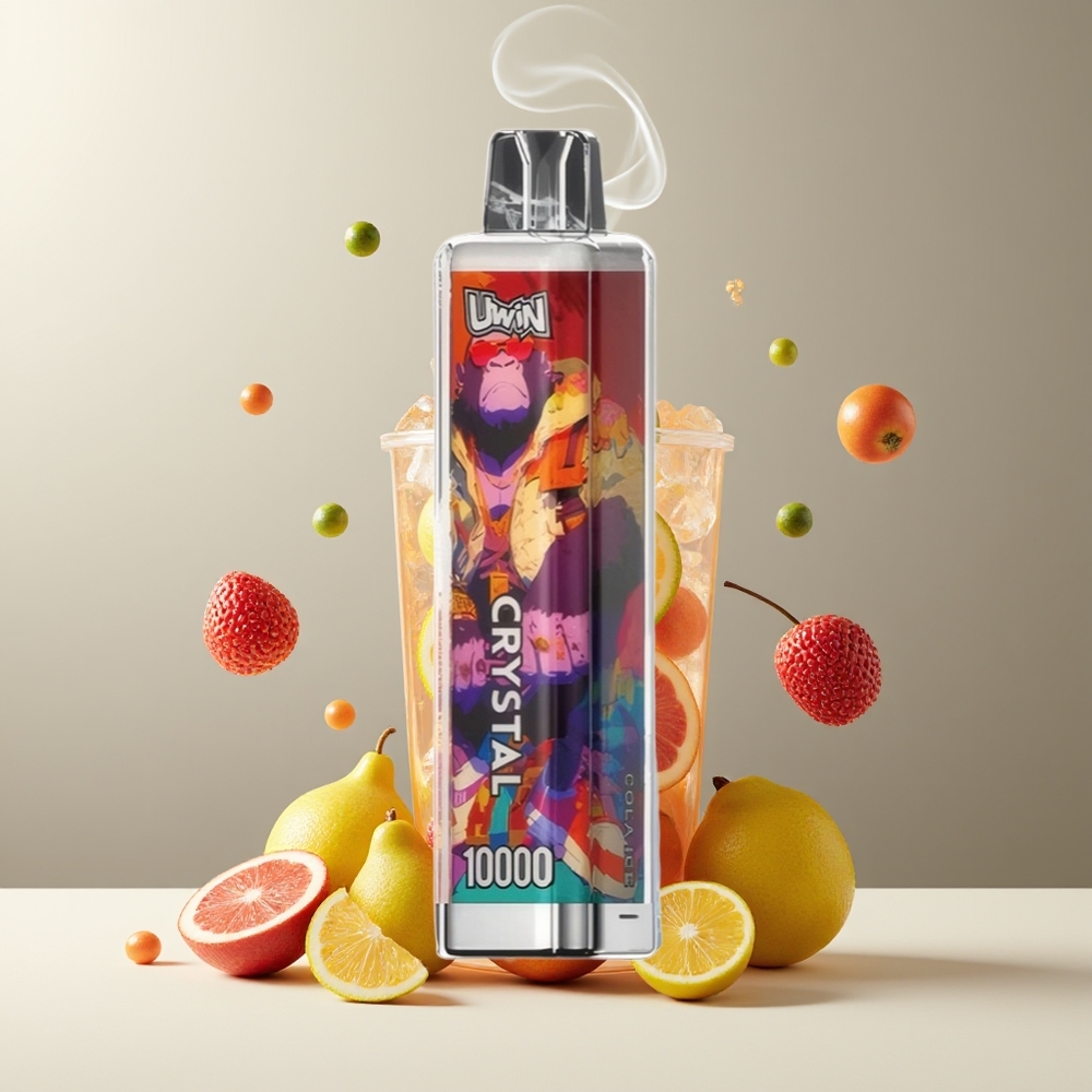 UWIN Crystal 10000 Puffs Grossister Sverige – 18ml E-Liquid, 650mAh Batteri, Type-C Laddning, RGB-belysning