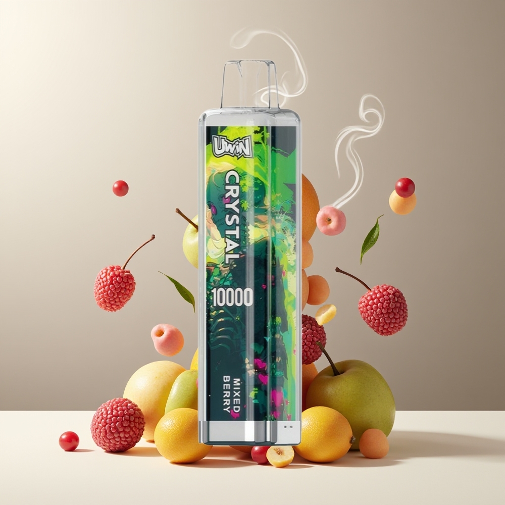 UWIN Crystal 10000 Puffs grossister Sverige – 18ml E-Liquid, 650mAh batteri, Type-C laddning, RGB-belysning