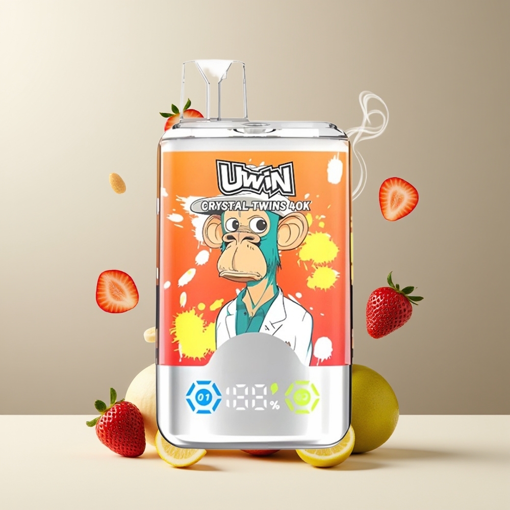 UWIN Crystal Twins 40000 Puffs - Dubbla Smaker, 0.6 Ohm Mesh Coil, 32ml E-vätska, Type-C - grossister Sverige