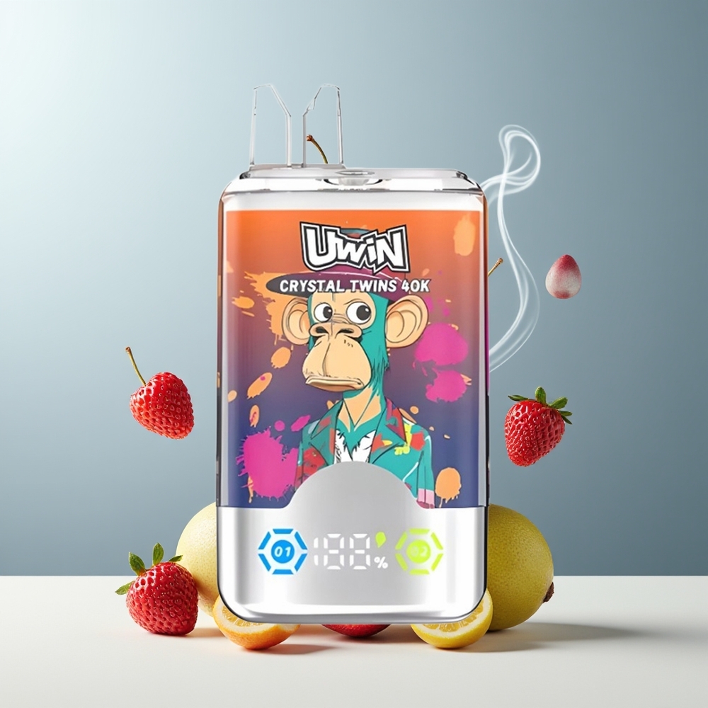 UWIN Crystal Twins 40000 Puffs grossister Sverige med två distinkta smaker, 32ml e-vätska, 850mAh batteri